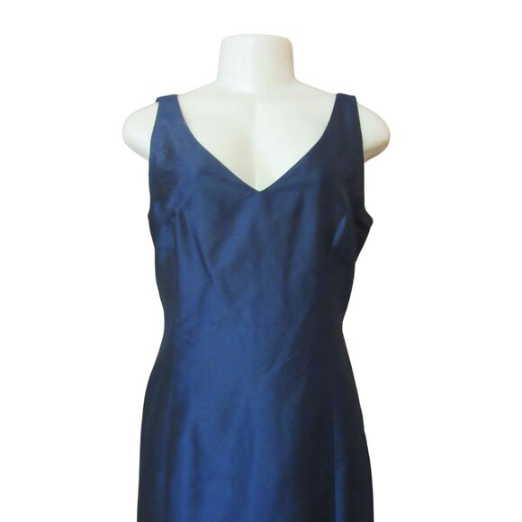 Vintage New w Tags, Talbots Navy Blue Pure Silk Dress w Jacket SZ 8 - Picture 3 of 9